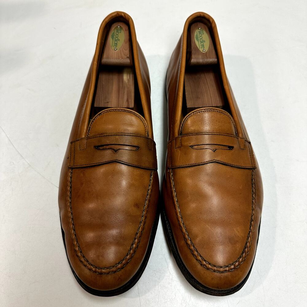 VERY GOOD Alden 714 Leisure Handsewn LHS Peny Loafer Brown Tan Calf USA 13 W - Picture 2 of 12